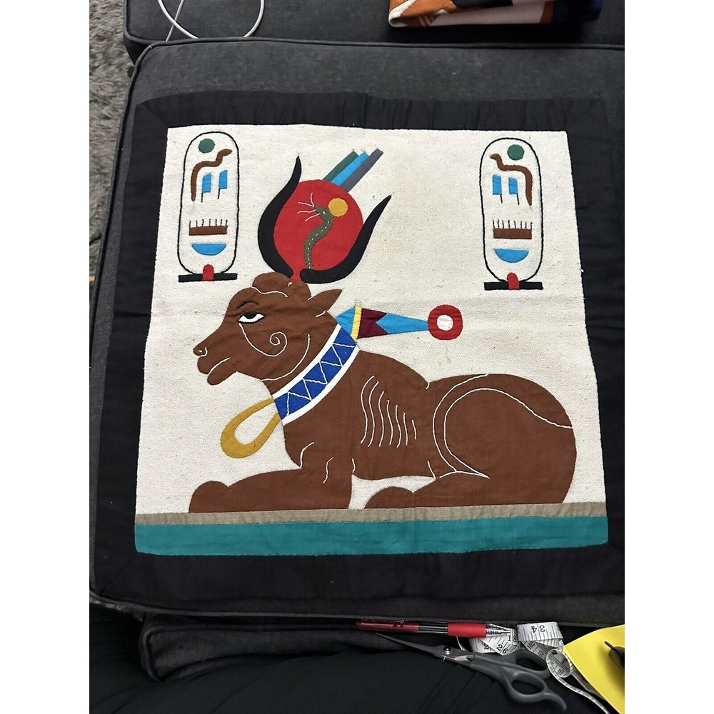 antique egyptian Appliqués, 18”X18”